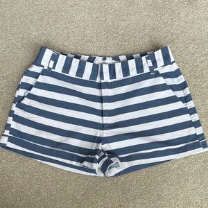 Ovi Navy and White Striped High Waist Shorts